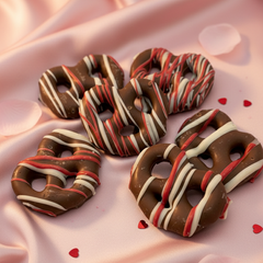 Bayard's Signature Chocolates Mini Pretzels - 1 lb. Heart Box - Milk and Dark - Valentines Special